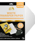 Graphite Transfer Paper Set For Artists And DIYers, 20 White Sheets, Wax Free And Erasable, A4 size, for tracing on dark surfaces