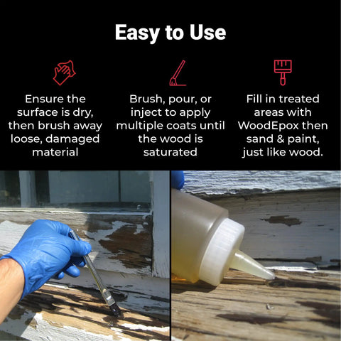 Epoxy Wood Restoration Kit For Damaged Wood Permanently Harden Fill Replace And Waterproof With Easy To Use LiquidWood application