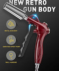 Heavy Duty High Flow Air Blow Gun With Adjustable 8 To 14 Inch Telescoping Extension in dark red metal body and spray paint