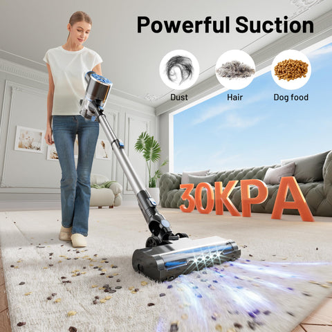Cordless Vacuum Cleaner With Self Standing Design And LED Display 6 In 1 Rechargeable Upright Vacuum for home cleaning