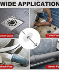 PVC Pipe Cutter Kit With Seven Inch Depth Guide And Adjustable Cutting Tool For Flush Inside Cuts in use on various pipes