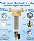 Whole House Spin Down Sediment Water Filter For City Or Well Water With Forty Micron Reusable And Flushable Prefilter