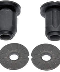 Front Rack And Pinion Mount Bushing For Chevrolet And GMC Vehicles Direct Replacement with washers visible, black material.