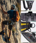 Full Body Climbing Harness With Inverted Capability, Thickened Waist Cushion, Five Gear Rings For Any Angle, 22kN Breaking
