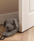 Heavy Duty Door Draft Stopper To Keep The Chill Outta Your Space Weighted Noise Blocker with a cute gray dog design