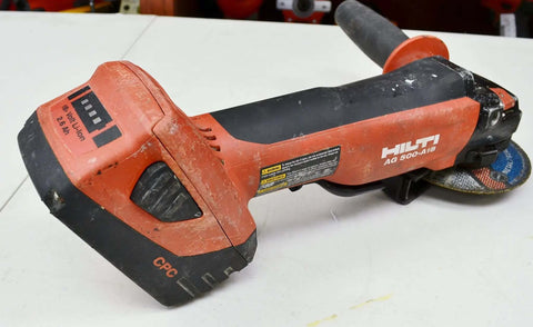 Professional Cordless Cut Off Tool Kit With Two 18V Batteries And Charger Includes Twenty Five Precision Cutting Discs side handle view