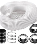4 Inch Magnetic Dust Collection Starter Kit For Woodworking includes a clear PVC hose and various couplers and clamps.