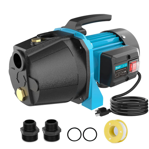 1.1HP Shallow Well Pump For Garden And Lawn Irrigation, Water Transfer And Drainage, Pressure Boost, Sprinkler Jet, 1200 GPH At 115V