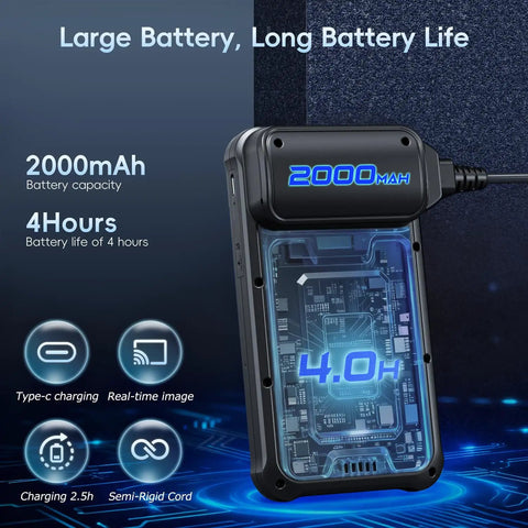 2000mAh battery of Endoscope Borescope Camera With Light 4.3 Inch HD Handheld Waterproof Sewer Inspection Tool 8 LED Lights