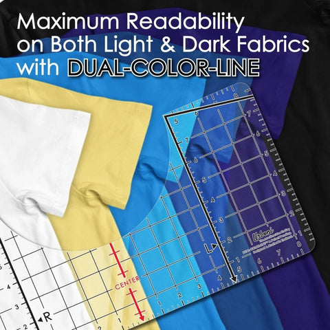 XL Size T Shirt Ruler Guide For Perfect Vinyl Alignment And Center Design Placement, DTF Template on colored shirts