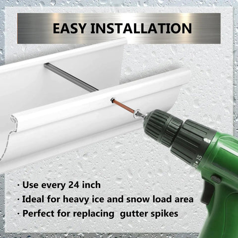 Drill installing 20 Pieces 7 Inch White Gutter Screws With Metal Ferrule Durable Gutter Nails And Spikes Easy To Install