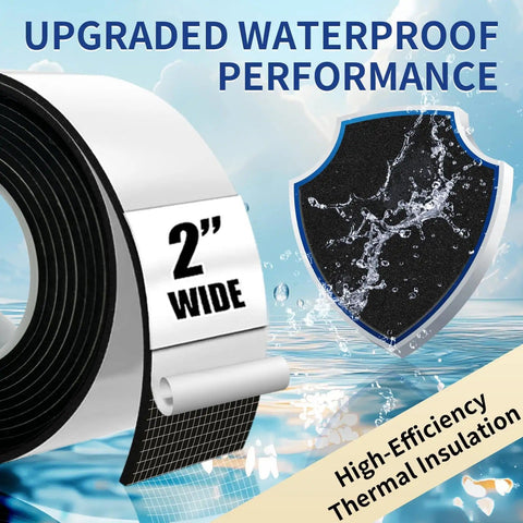No Nonsense Weatherproof Pipe Insulation Tape Roll 13 Ft By 2 In Self Adhesive Foam Wrap with waterproof and thermal features