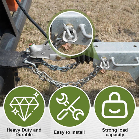 10 Pack 5/8-11 Heavy Duty Lifting Eye Nuts Hot Dip Galvanized Drop Forged Steel UNC Thread rigging hardware with chain and hookup.