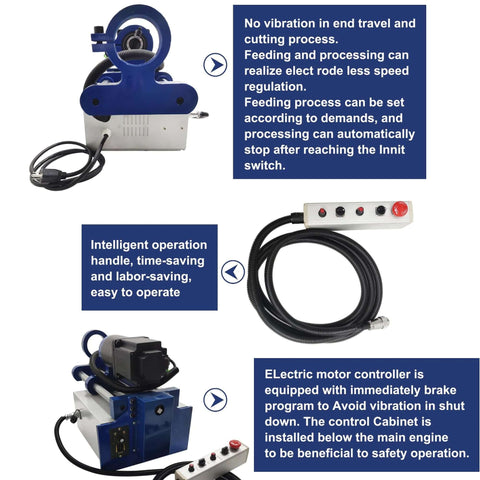 Front view of HQHAOTWU portable line boring machine with 1600mm boring bar and 110V servo motor