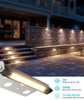 7 Inch Hardscape Led Wall Lights, 5W Outdoor Step And Retaining Wall Lighting, 270 Degree Adjustable Direction, installed on steps.