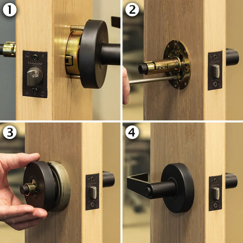 Heavy Duty Lever Style Privacy Door Handle Grade Two Not Keyed With Oil Rubbed Bronze Finish installation process