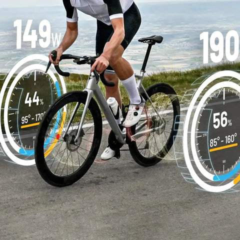 Cyclist using Assioma PRO RL-1 Single-Sensing Pedal Power Meter For Look Keo Road Bikes, Bluetooth And ANT Plus Ready