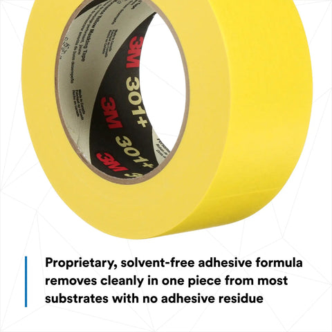 Pro Grade Industrial Masking Tape Bright Yellow 18 Mm By 55 M roll with easy release adhesive and 3M logo