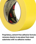 Industrial Strength Yellow Masking Tape For Paint Masking In Automotive And Specialty Vehicle And Industrial Applications, 36 Mm By 55 M, High Hold Performance With Easy Visibility, Case Of 24