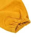 Close-up of elastic cuff on Tough As Nails Heavy Duty Cowhide Welding Sleeves Pair Flame Retardant Heat Shield Arm Guards.