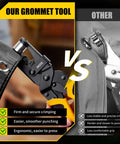 Comparison of Pro Grade Grommet Tool Kit With Magnetic Alignment vs standard tool, highlighting superior ease, precision, and ergonomics.