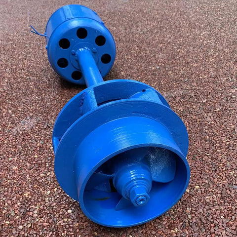 1000W Axial Flow Hydro Generator For Outdoor Use 220V Single Phase Water Turbine Generator Low Head 500-1500RPM shown on ground