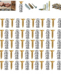 Short Expansion Screw Set For Cabinet Hinges Hinge Repair Kit With Expansion Anchors And Screws 50 Pack, Silver and Gold