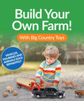 Child playing with Gooseneck Hay Trailer For Farm Toys And Toy Trucks Realistic Hay Transport Playset With Durable Build