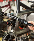 Three Eighth Inch Digital Torque Wrench With Buzzer And LED used on a bike frame, showing digital display, Pro Grade Adjustable Torque Tool