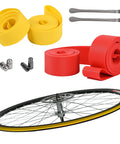 4 Pack Bicycle Rim Liner Strips 20mm Rim Tape For 700C And 29 Inch Road And Mountain Bikes Puncture Protection Inner Tube Cushion Plug And Play Install Kit With Caps And Pry Bars