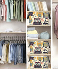 Rock Solid Rectangular Storage Basket With Handles For Shelf Organization Hella Durable Waterproof Oxford Cloth Dope Cartoon Owl Design, 15x9.8x9.8inch, stylishly holding towels.