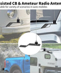 Extended NMO Antenna Mount Bracket for three quarter inch hole with vehicles showcasing installation and utility.