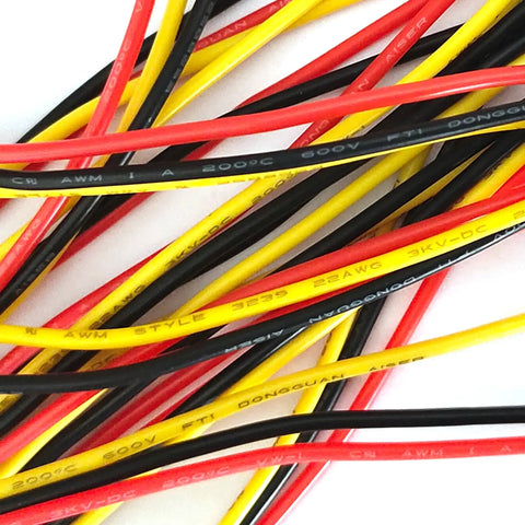 Close-up of colorful wires from 10 Pairs 3 Pin PH 2.0mm Connector Plug Kit With 10cm 22 AWG Soft Silicone Wire For LED Light Strips