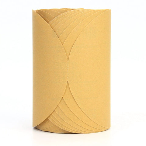 Stikit Gold Disc Roll P220 Grit, 6 Inch, 175 Discs Per Roll, Adhesive Backed, No Liner, Aluminum Oxide For Fast Cut And Long Life, Ideal For Fine Power Sanding And Finishing