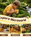 Kids Microscope 200 to 1000X With 2 Inch IPS Screen STEM Science Kit for Ages 3 12 Educational Dope Toy for Exploring Leaves Coins Insects and More Kid Friendly Bright Yellow