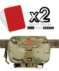 Rapid Deployment MOLLE Trauma First Aid Pouch Grab And Go Ready Quick Release Tear Off System Red Identification on belt