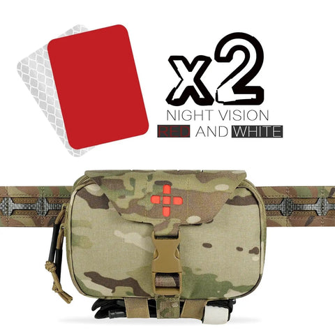 Rapid Deployment MOLLE Trauma First Aid Pouch Grab And Go Ready Quick Release Tear Off System Red Identification on belt