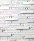 Modern Iridescent Glass Metal Mosaic Tile Backsplash For Kitchen And Bathroom White Silver Linear Wall Tiles