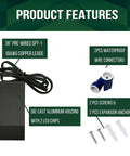 Low Voltage LED Wedge Deck Rail Light Kit 2W 2700K Warm Glow IP65 Black Die Cast Aluminum with connectors and screws