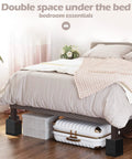 Adjustable heavy duty furniture risers under bed, enhancing space, featuring anti slip grip, supporting up to 1300 lbs in sleek black.
