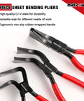 Three Piece Sheet Metal Bending Pliers Set With Straight 45 Degree And 90 Degree Jaws For Roofers And Plumbers Pro Grade Beefy Cr V Steel Hand Seamer Tools With Ergonomic Non Slip Handles For Metal Fabrication