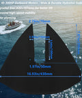 Hydrofoil Stabilizer For Boats Dual Wing Design Fits 40 To 300HP Outboard And Outdrive Motors, illustration with dimensions