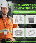ANSI Z89.1 OSHA Approved Construction Hard Hat With Visor Built For All Day Comfort Ventilated White Safety Helmet With Chin Strap