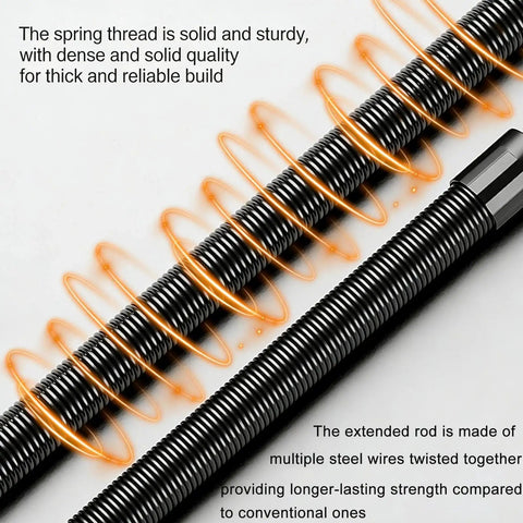 1/2 Inch Flexible Shaft Extension for Tight Spots, Torque Socket Extender and Ratchet Spanner Adapter with spring steel construction.