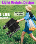 Woman carrying Foldable Wagon Cart With 280 Lbs Capacity, Lightweight And Easy To Carry Weighs Only 11 Lbs in a field