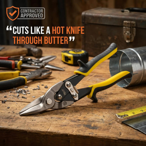 Heavy Duty 10 Inch Metal Cutting Shears For Sheet Metal Stainless Steel And Aluminum Pro Grade Tin Snips With Ergonomic Grip