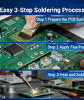 Easy 3-step process using Precision Soldering Flux Paste For Electronics No Clean Rosin Flux Lead Free on PCB for repairs.