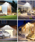 Outdoor Solar Light With Motion Sensor Three Modes And Three Color Temperatures illuminating driveways and backyards