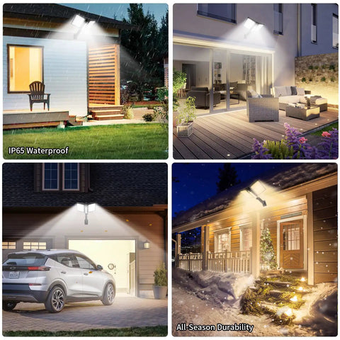 Outdoor Solar Light With Motion Sensor Three Modes And Three Color Temperatures illuminating driveways and backyards