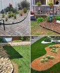No Dig Landscape Edging System For Quick Easy Diy Lawn Borders 40 Ft Run With 2 Inch Tall Black Heavy Duty Plastic Border used in gardens